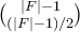 \binom{|F|-1}{(|F|-1)/2}
