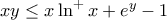xy\leq x\ln ^{+}x+e^{y}-1 xy\leq x\ln ^{+}x+e^{y}-1