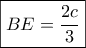 \boxed{BE = \frac{{2c}}{3}}