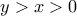 y>x>0