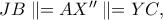 JB \parallel =AX''\parallel =YC,