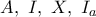 A,\ I,\ X,\ I_{a}