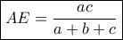 \boxed{AE = \frac{{ac}}{{a + b + c}}}