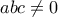 abc\ne 0