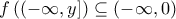 \displaystyle f \left( ( - \infty, y] \right) \subseteq (- \infty, 0)