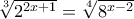 \sqrt[3]{2^{2x+1}}=\sqrt[4]{8^{x-2}}