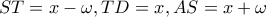 ST=x-\omega, TD=x, AS=x+\omega