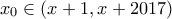 x_{0} \in (x+1,x+2017)