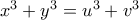 x^3+y^3 = u^3 + v^3
