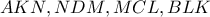 AKN, NDM, MCL, BLK