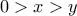 0>x>y