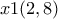 x1&epsilon;(2,8)