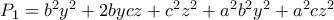 P_1=b^2y^2+2bycz+c^2z^2+a^2b^2y^2+a^2cz^2