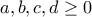 \displaystyle{a,b,c,d \geq 0}