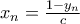 x_n = \frac{1-y_n}{c}
