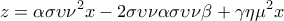 \displaystyle{z=\alpha\sigma\upsilon\nu^2x-2\sigma\upsilon\nu \alpha\sigma\upsilon\nu \beta+\gamma\eta\mu^2x} \displaystyle{z=\alpha\sigma\upsilon\nu^2x-2\sigma\upsilon\nu \alpha\sigma\upsilon\nu \beta+\gamma\eta\mu^2x}
