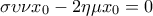 \sigma \upsilon \nu x_{0}-2\eta \mu x_{0}=0