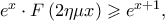 e^{x}\cdot F\left ( 2\eta \mu x \right )\geqslant e^{x+1},
