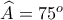 \widehat{A}=75^o