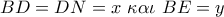 BD = DN = x\,\,\kappa \alpha \iota \,\,BE = y