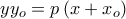 \displaystyle{y{y_o} = p\left( {x + {x_o}} \right)}