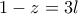 1-z=3l