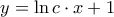 y=\ln{c}\cdot{x}+1
