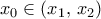 {{x}_{0}}\in ({{x}_{1}},\,{{x}_{2}})