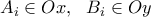\displaystyle{A_i \in{Ox}, \  \ B_i \in{Oy}}