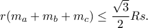 \displaystyle{r(m_a+m_b+m_c)\leq \frac{\sqrt{3}}{2}Rs.}