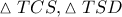 \displaystyle{ 
\vartriangle TCS,\vartriangle TSD 
}