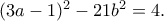 (3a-1)^2-21b^2=4.