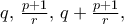 q, \, \frac{p+1}{r},\, q+\frac{p+1}{r}, \,