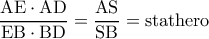 \rm \dfrac{AE\cdot AD}{EB\cdot BD}=\dfrac{AS}{SB}=stathero