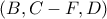 \left( {B,C - F,D} \right)