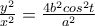 \frac{y^{2}}{x^{2}} = \frac{4b^{2}cos^{2}t}{a^{2}}