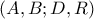 (A, B; D,R) (A, B; D,R)