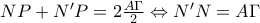 NP+N'P=2\frac{A\Gamma }{2}\Leftrightarrow N'N=A\Gamma