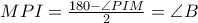 MPI=\frac {180-\angle PIM}{2}=\angle B