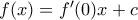f(x)=f{'}(0)x+c