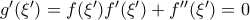 g'(\xi') = f(\xi') f'(\xi') + f''(\xi') = 0