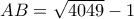 AB=\sqrt{4049}-1