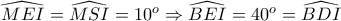 \widehat{MEI}=\widehat{MSI}=10^o \Rightarrow \widehat{BEI}=40^o=\widehat{BDI}