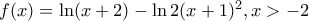 f(x)=\ln (x+2)-\ln 2(x+1)^2,x>-2