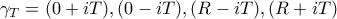 \gamma_T = (0+iT),(0-iT),(R-iT),(R+iT)