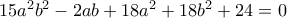 15a^2b^2-2ab+18a^2+18b^2+24=0
