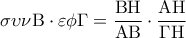 \displaystyle 
\sigma \upsilon \nu {\rm B} \cdot \varepsilon \phi \Gamma  = \frac{{{\rm B}{\rm H}}}{{{\rm A}{\rm B}}} \cdot \frac{{{\rm A}{\rm H}}}{{\Gamma {\rm H}}}