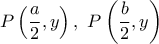 \displaystyle{P\left(\frac{a}{2},y\right), \ P\left(\frac{b}{2},y\right)}