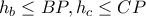 h_{b}\leq BP, h_{c}\leq CP