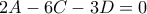 2A-6C-3D=0 2A-6C-3D=0